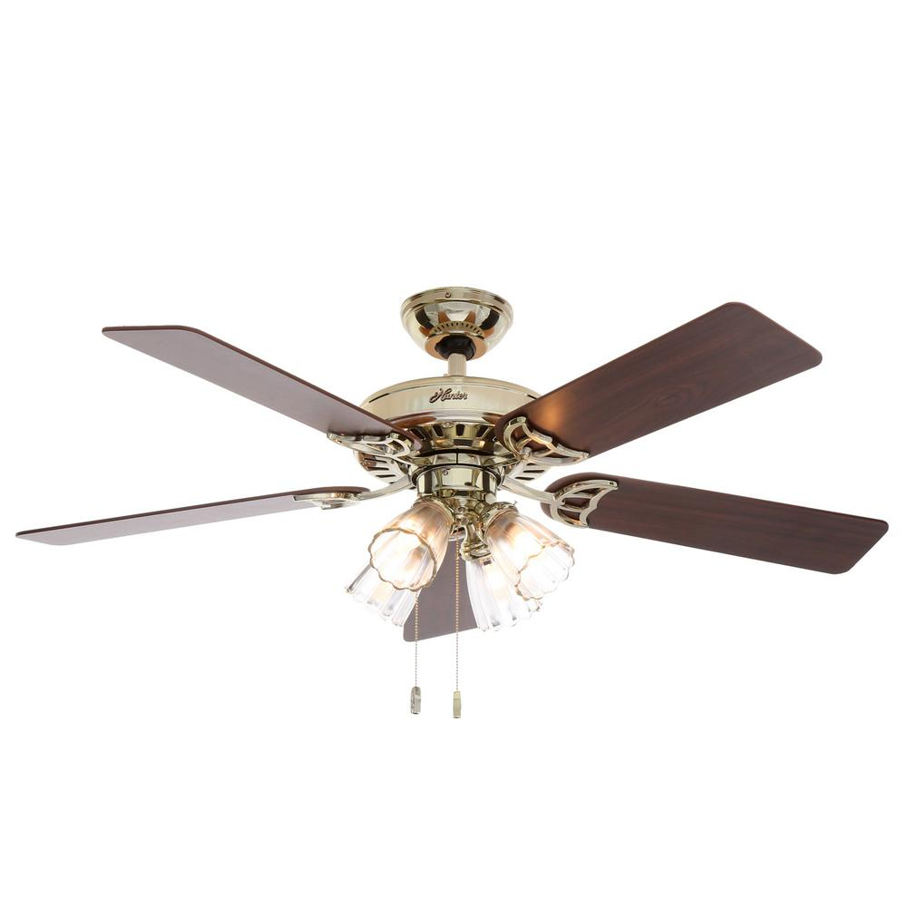 Hunter Studio Series 52 In Indoor Bright Brass Ceiling Fan With pertaining to sizing 1000 X 1000