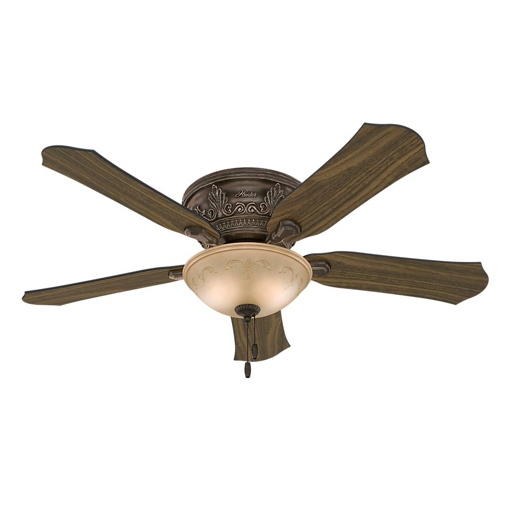 Hunter Viente 52 In Indoor Roman Bronze Flushmount Ceiling Fan With with regard to proportions 1000 X 1000