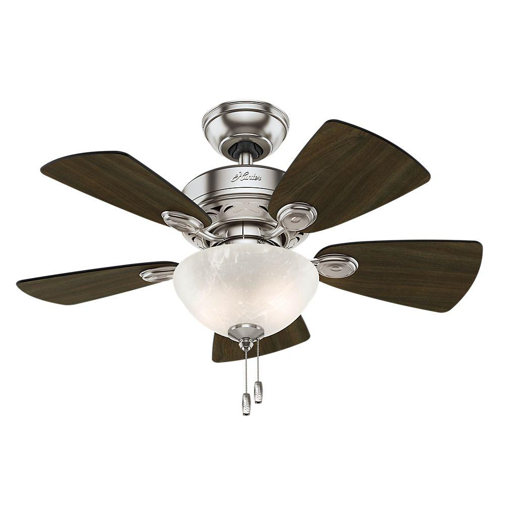 Hunter Watson 34 In Indoor Brushed Nickel Ceiling Fan With Light inside sizing 1000 X 1000