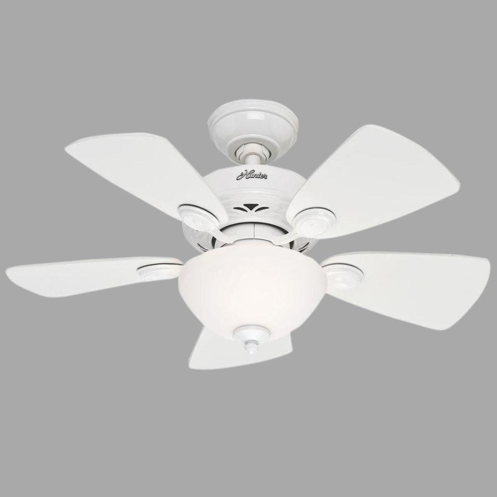 Hunter Watson 34 In Indoor White Ceiling Fan With Light Kit 52089 with regard to size 1000 X 1000