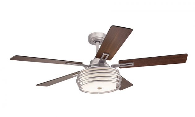 Kichler Bands 52 In Brushed Nickel Indoor Downrod Ceiling Fan With within size 900 X 900