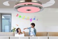 Led Bluetooth Musical Iron Acryl Ceiling Fan Led Lampled Light intended for proportions 1000 X 1106