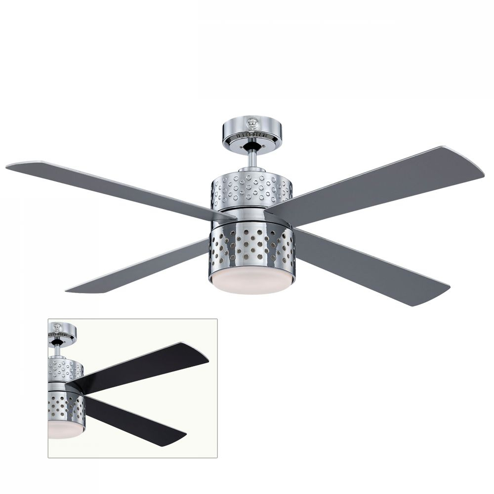 Lenerco Dc Motor Ceiling Fan 122cm 72599 Graphite Chrome Silver intended for proportions 1000 X 1000