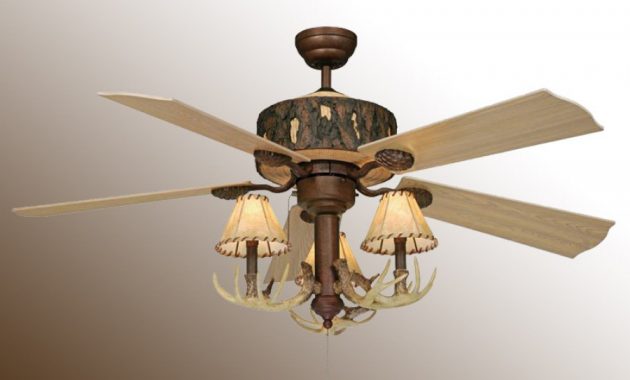 Log Cabin Ceiling Fan With Antler Light with sizing 900 X 900