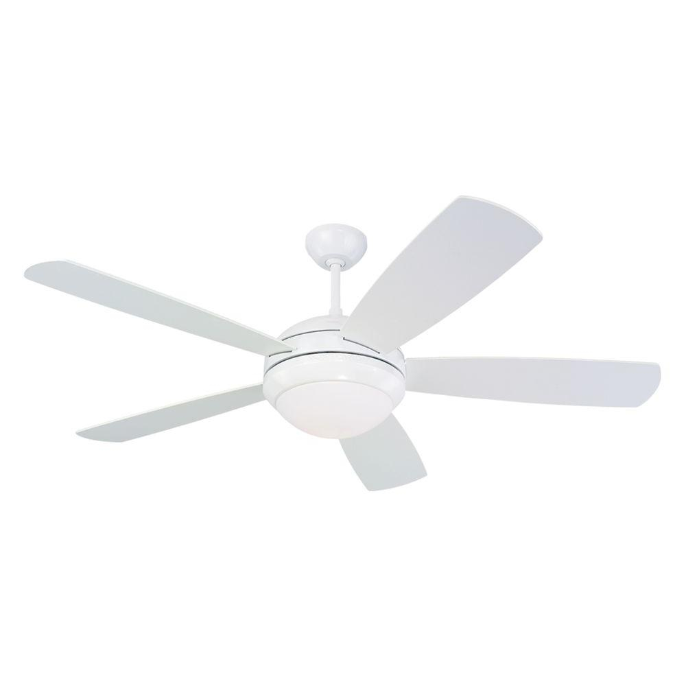 Monte Carlo Discus 52 In Indoor White Ceiling Fan With Light Kit intended for dimensions 1000 X 1000