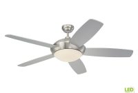 Monte Carlo Sleek 52 In Led Brushed Steel Ceiling Fan With Light in proportions 1000 X 1000