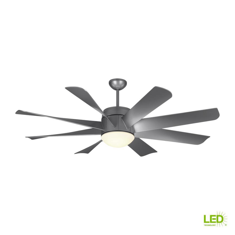 Monte Carlo Turbine Led 56 In Led Indoor Painted Brushed Steel within sizing 1000 X 1000