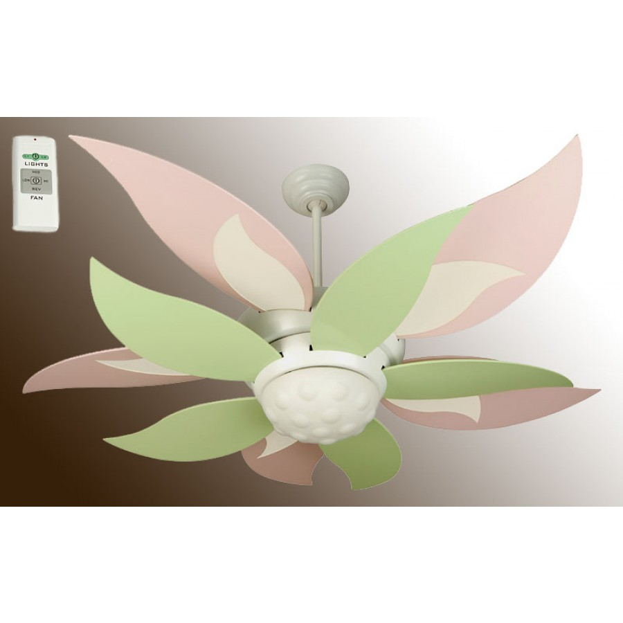 Pink Green Bloom Ceiling Fan inside size 900 X 900