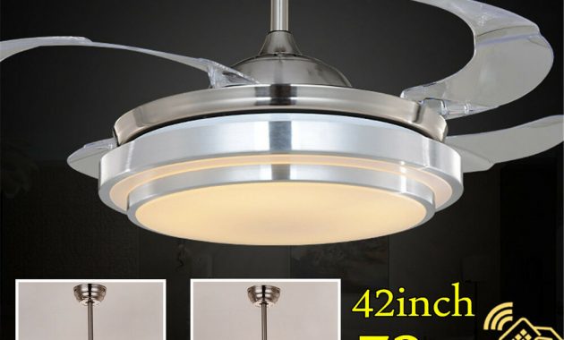 Retractable Blade Hidden Ceiling Fans Pendant Led Lights Remote for measurements 1000 X 1000