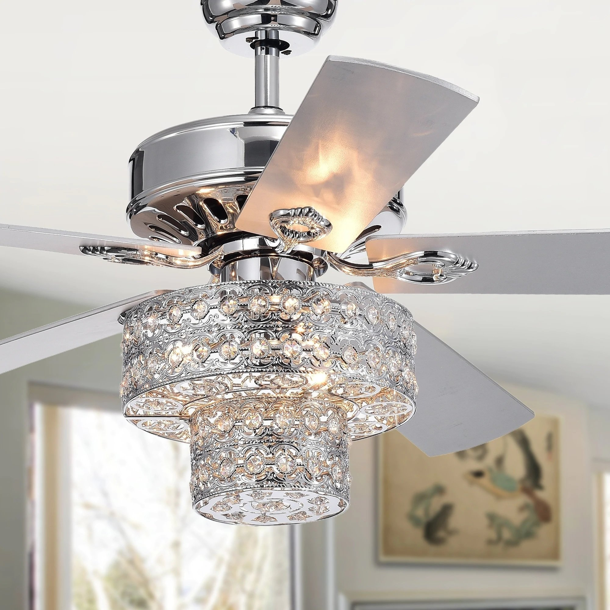 Rosdorf Park 52 Princess Chandelier 5 Blade Ceiling Fan With Remote for measurements 2000 X 2000