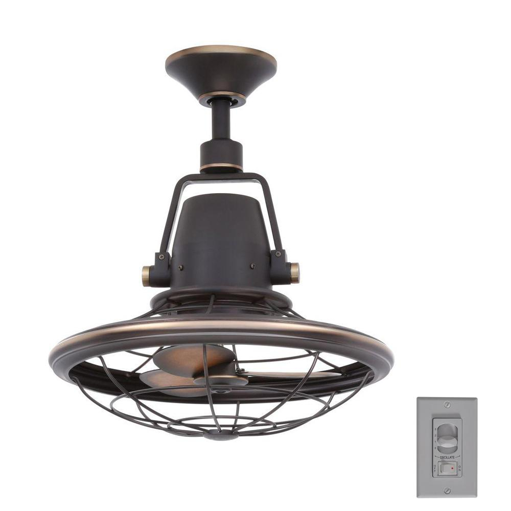 Rustic Bronze 18 In Caged Oscillating Ceiling Fan Indoor Outdoor W with measurements 1000 X 1000