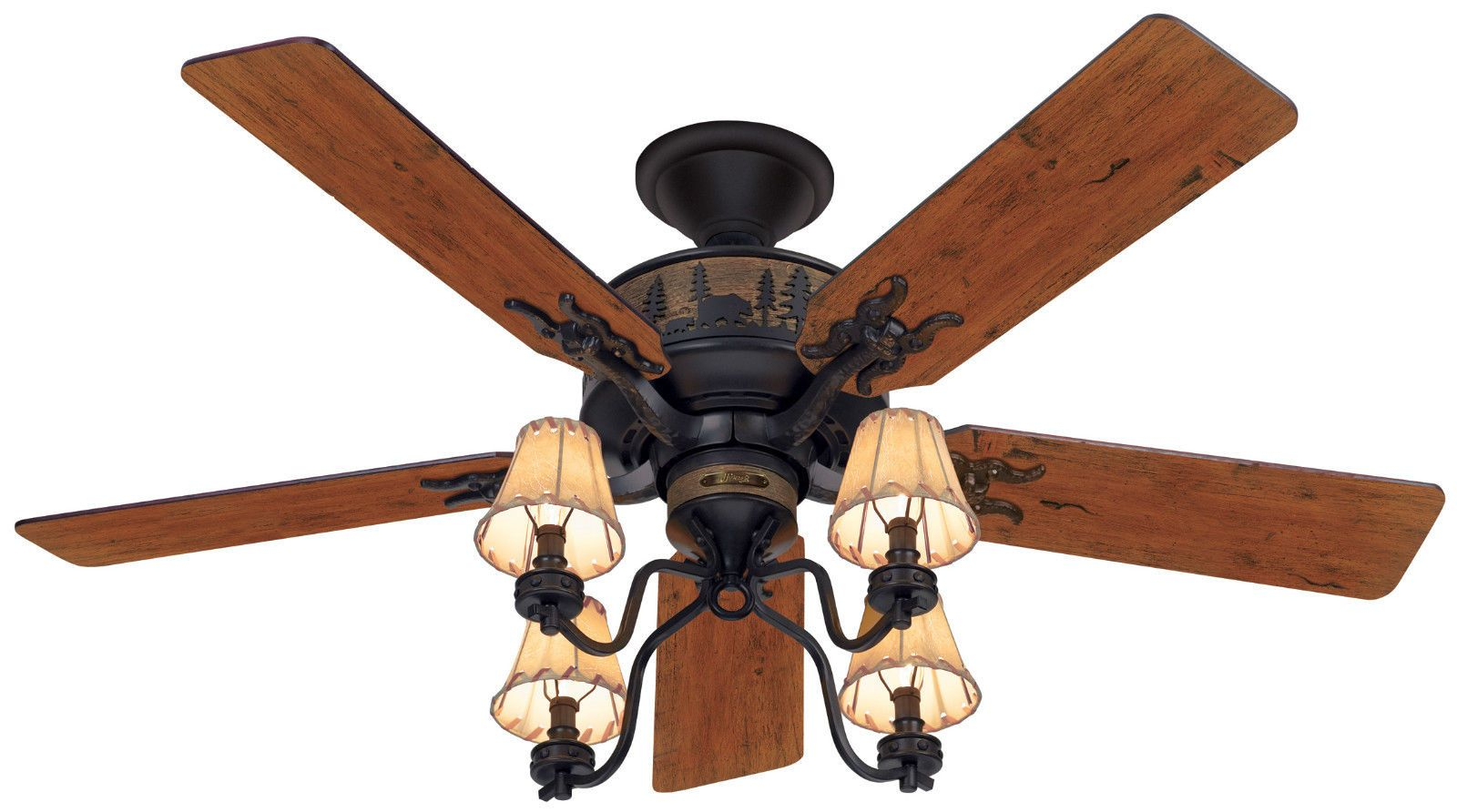 Rustic Ceiling Fans Hunter 52 Rustic Lodge Brittany Bronze 3 pertaining to proportions 1600 X 892