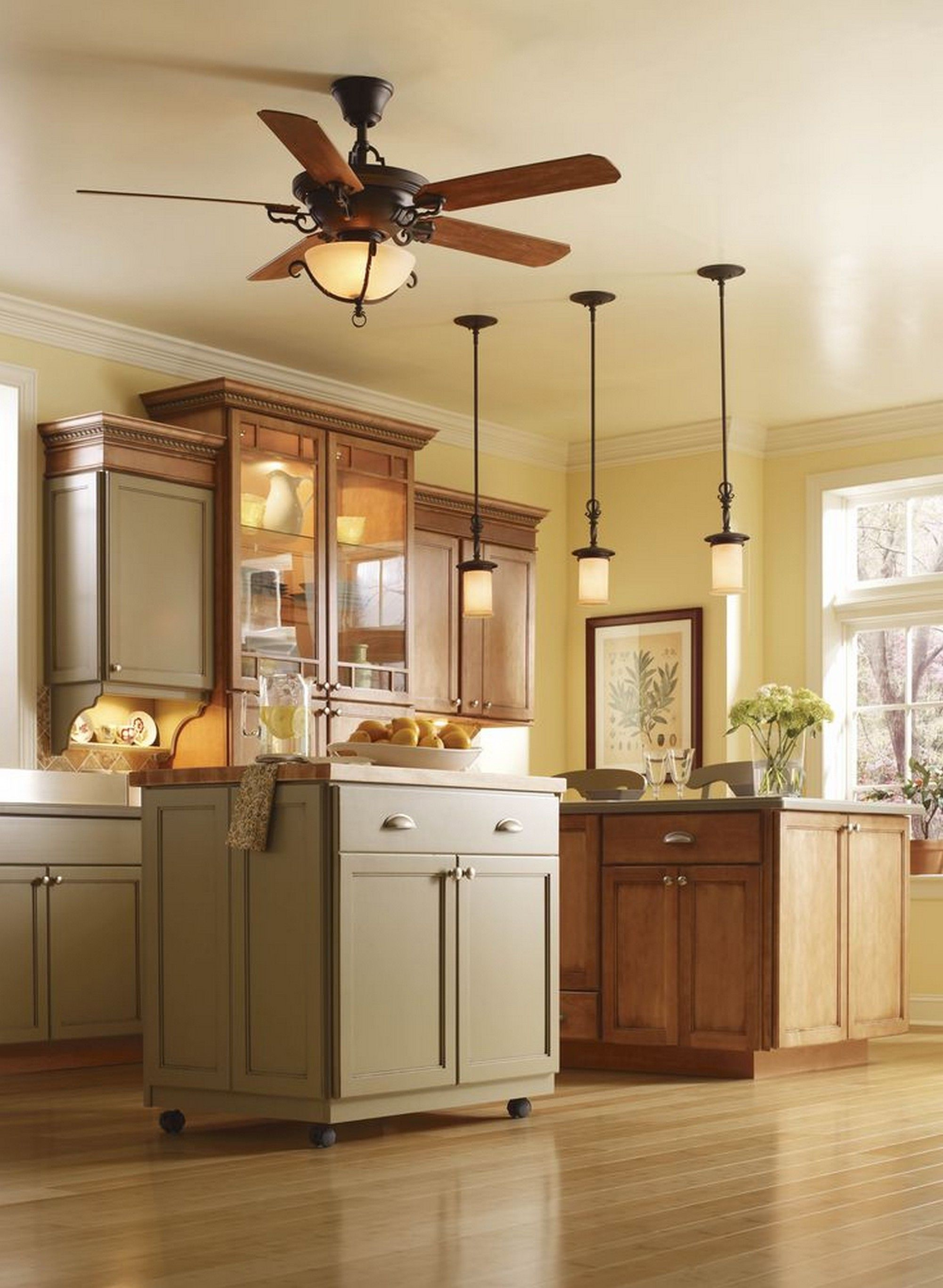 Small Island Under Awesome Kitchen Ceiling Lights With Wooden in measurements 2002 X 2734