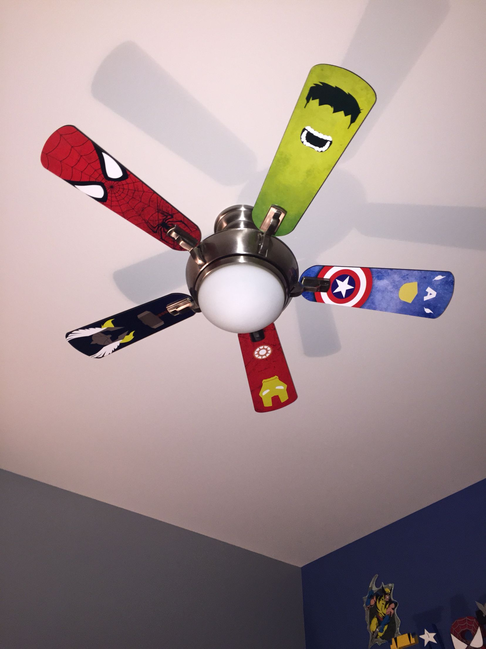 Superhero Ceiling Fan Blades Cael Room Ideas Superhero Room pertaining to size 1656 X 2208