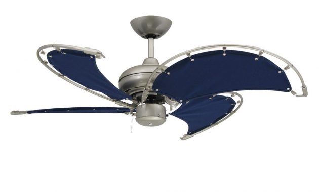 Voyage Nautical Ceiling Fan Brushed Nickel With 40 Inch Sail Cloth in size 1000 X 1000