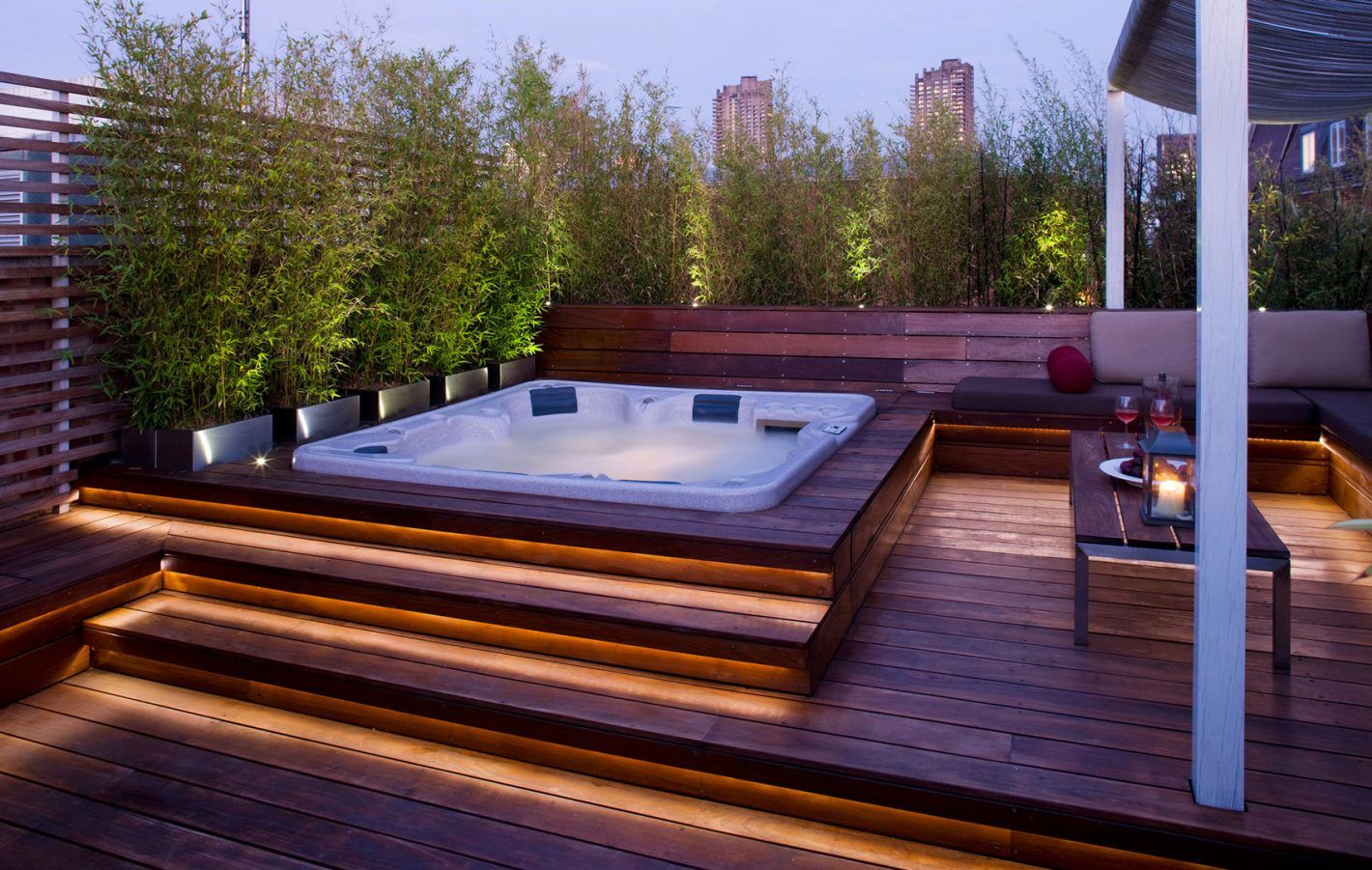 12 Deck Lighting Ideas In 2019 Outdoor Jacuzzi Outdoor Hot Tub pertaining to size 1420 X 901