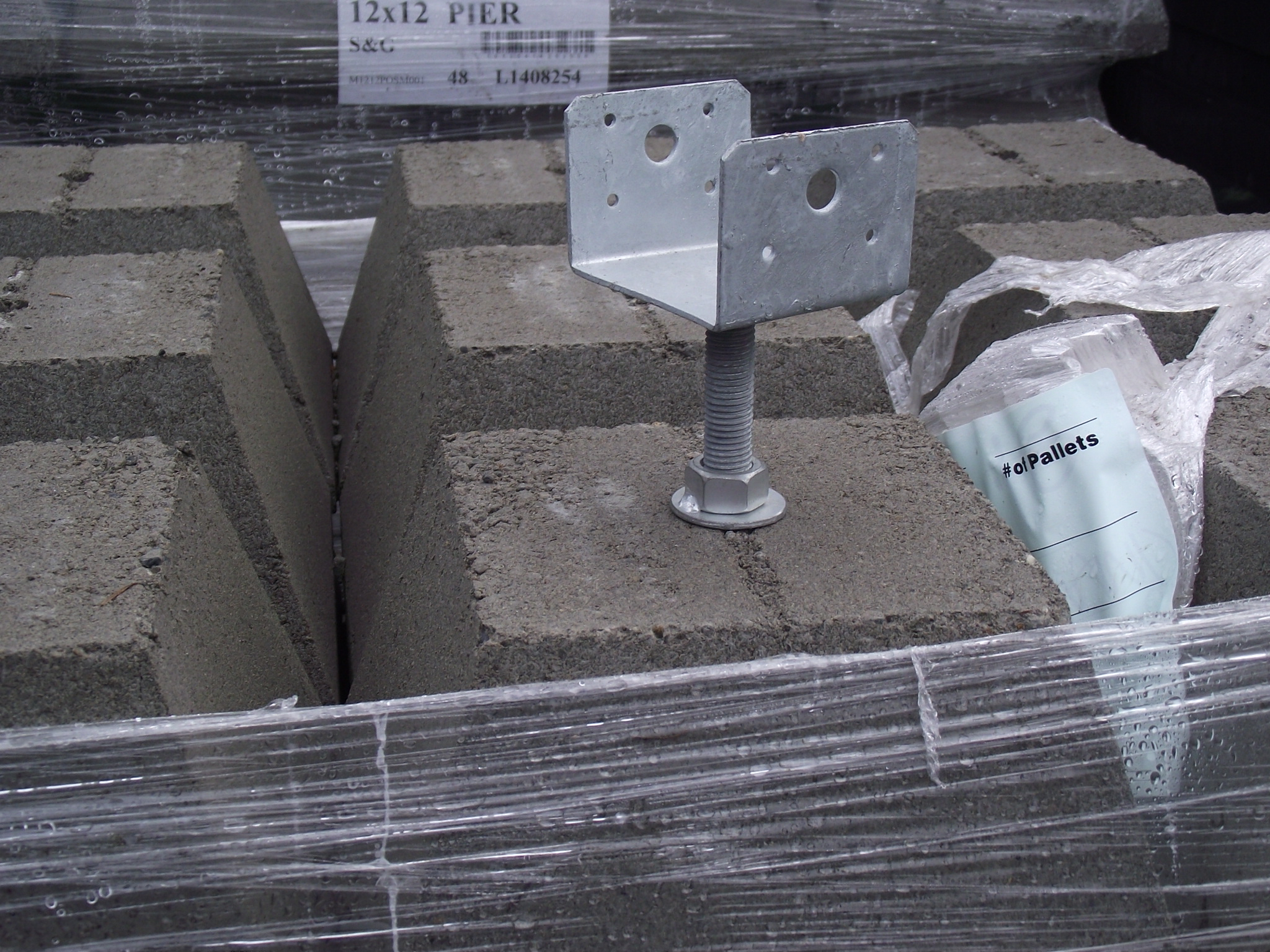 12 Pier Block With 44 Hot Dipped Galvanized Adjustable Post Base within measurements 2048 X 1536