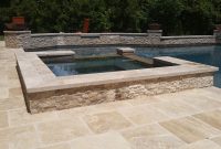 12 Raised Spa Travertine Coping With A Stacked Travertine Tile with size 5312 X 2988