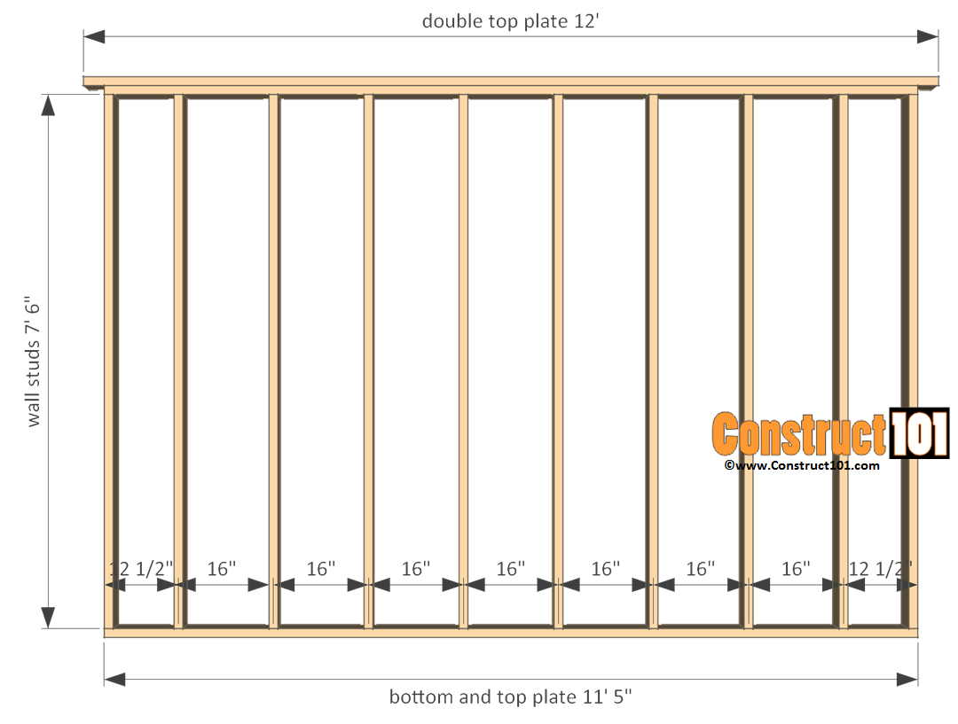 12x12 Shed Plans Gable Shed Construct101 intended for proportions 1080 X 817