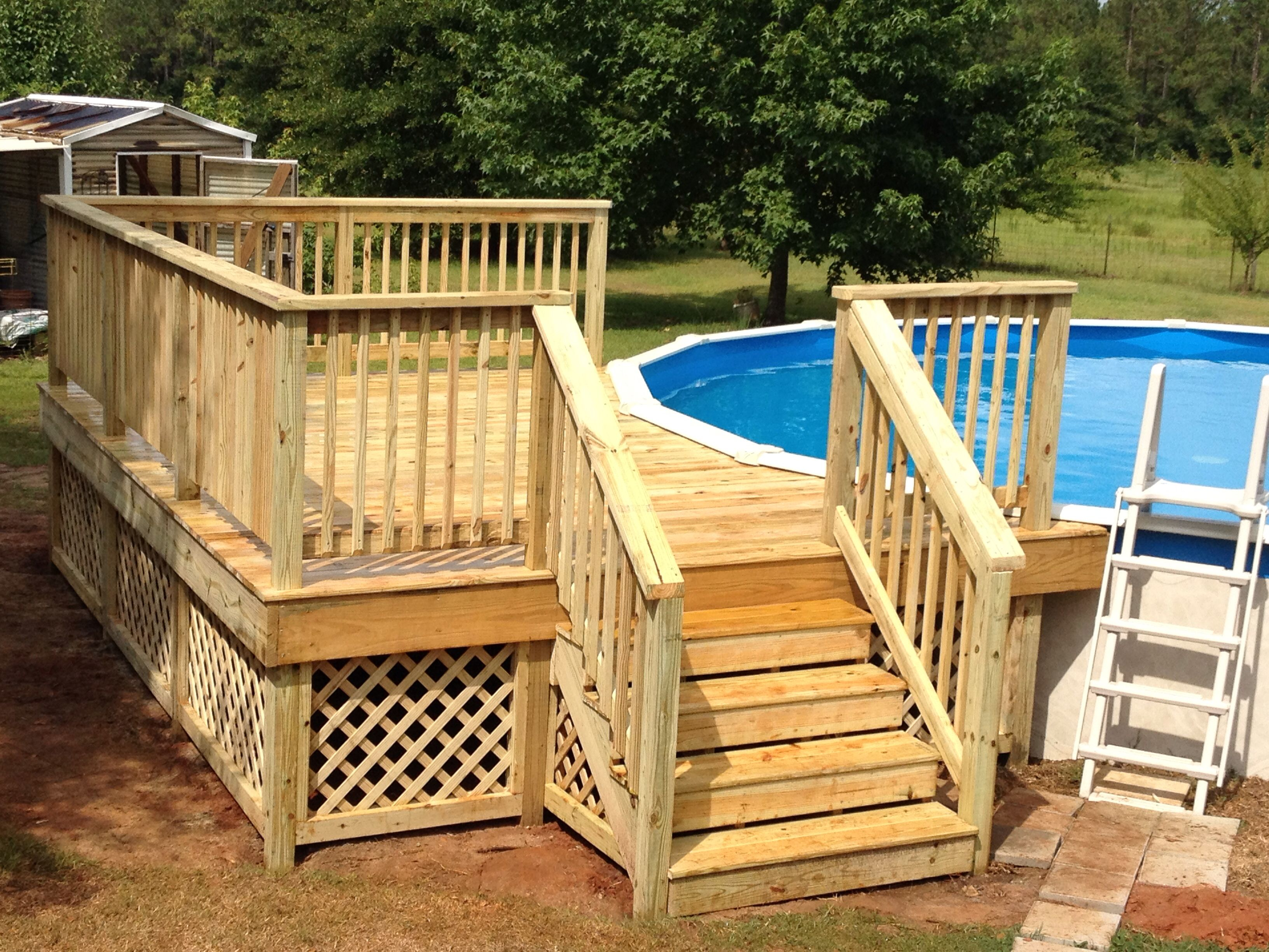 12x16 Deck On Round Pool My Projects In 2019 Above Ground Pool inside size 3264 X 2448