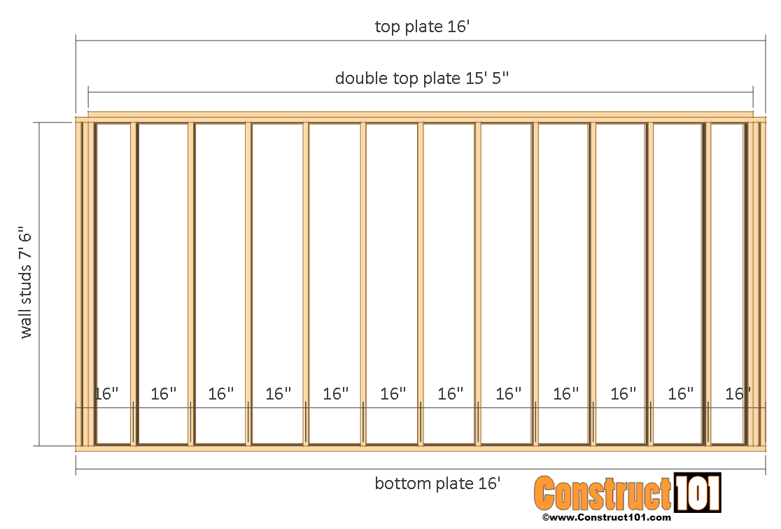 12x16 Shed Plans Gable Design Construct101 pertaining to proportions 1116 X 756