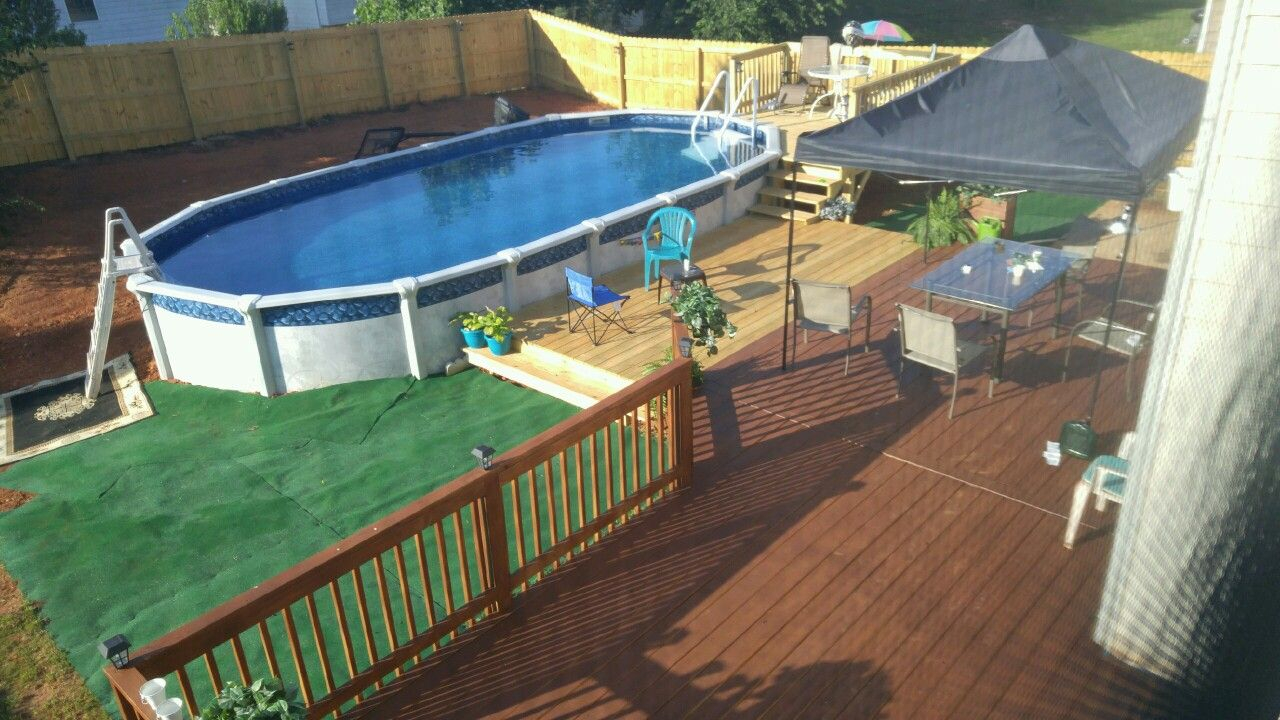 15 X 30 Oval Pool Multilevel Deck Outdoor Carpet No Place Like with regard to sizing 1280 X 720