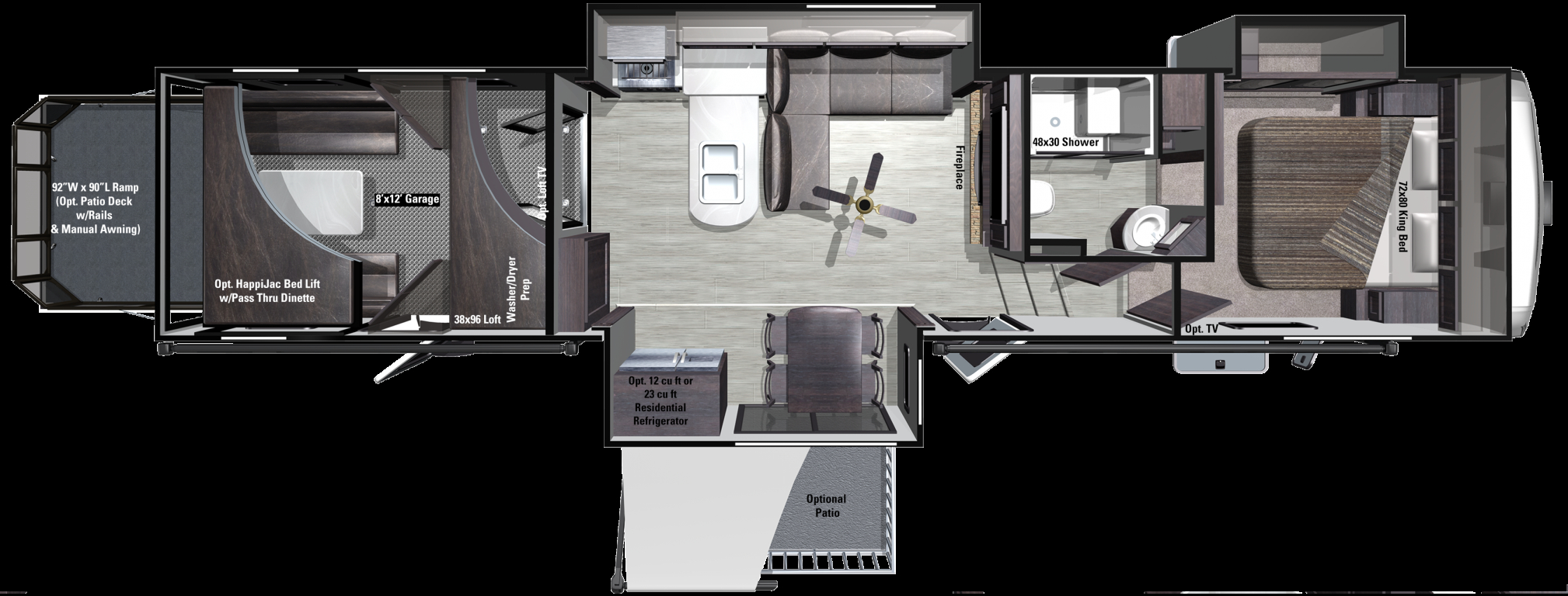 2017 Highlander Fifth Wheels Hf39rgl Highland Ridge Rv for measurements 2018 X 768