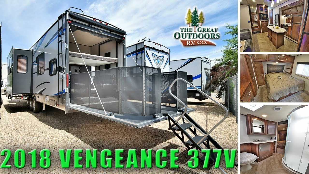 2018 Toy Hauler Rv Vengeance 377v Fifth Wheel Patio Deck Colorado in sizing 1280 X 720