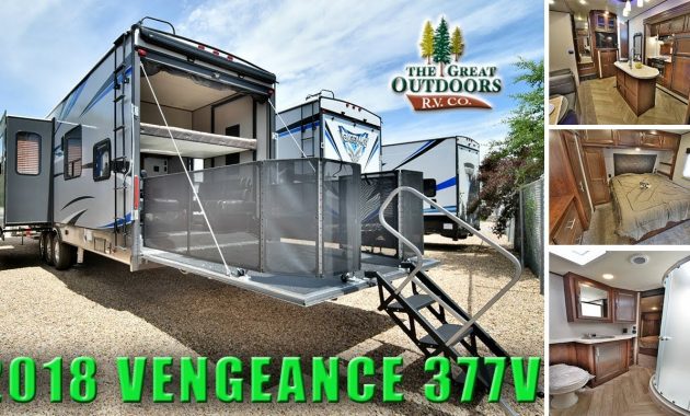 2018 Toy Hauler Rv Vengeance 377v Fifth Wheel Patio Deck Colorado pertaining to proportions 1280 X 720