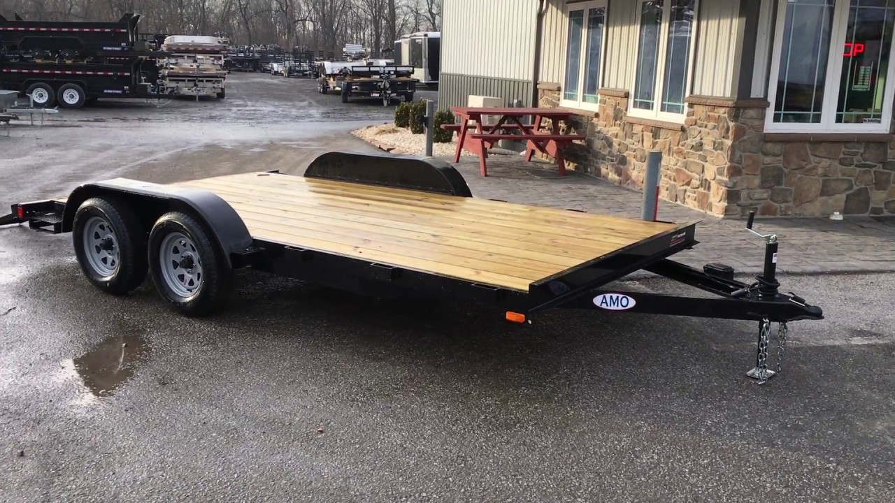 2019 Amo 7x18 Wood Deck Car Trailer 7000 Gvw Led Tail Lights regarding dimensions 1280 X 720