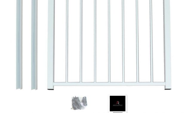 40 In X 36 In White Powder Coated Aluminum Preassembled Deck Gate for size 1000 X 1000