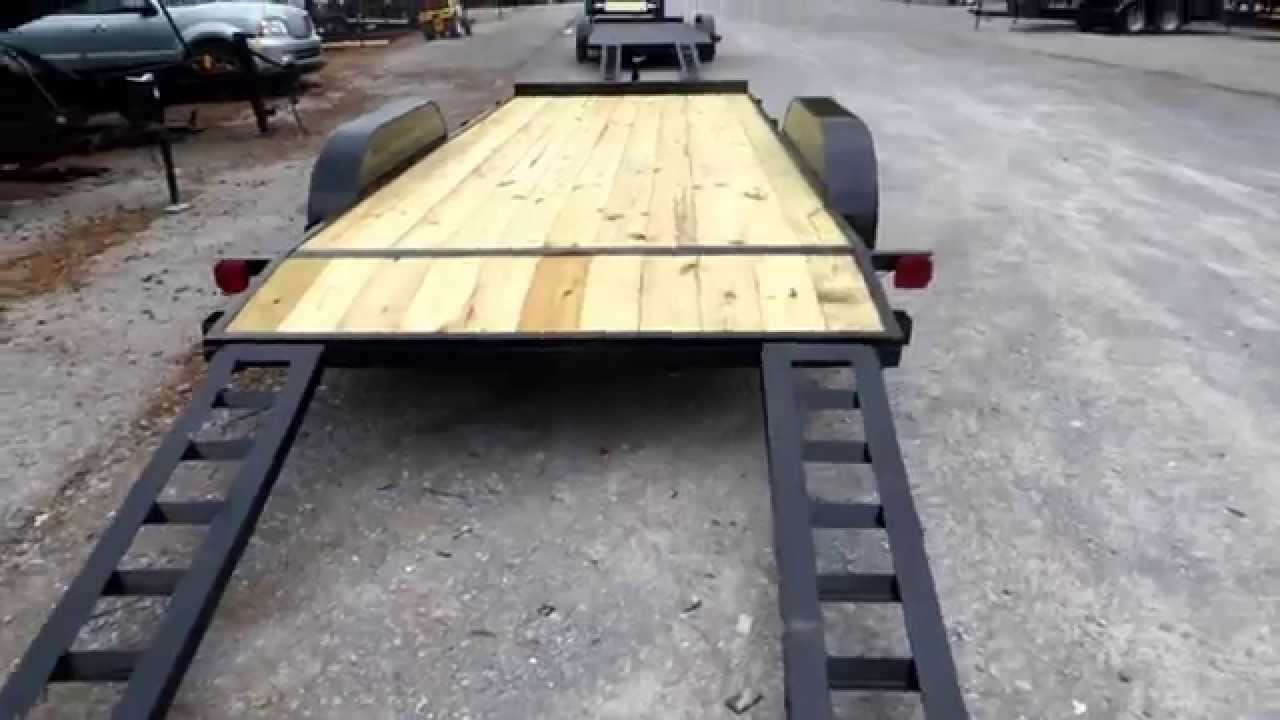 64x18 Utility Flatbed Trailer Pressure Treated Wood Bed With Two Steel Loading Ramps intended for measurements 1280 X 720