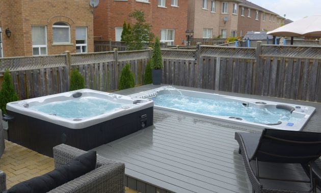 A Hydropool Hot Tub And Self Cleaning Swim Spa Sunk Into Composite with regard to size 3000 X 2400