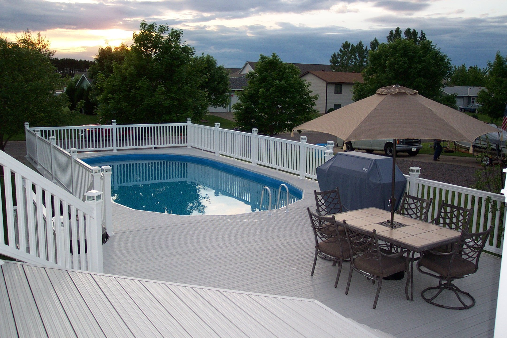 Above Ground Pool Fiberglass Deck Lighted Posts Above Ground intended for size 2160 X 1440