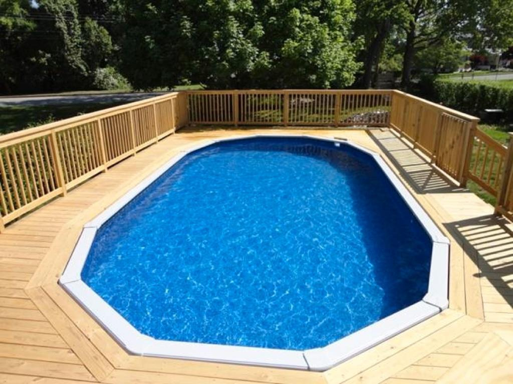 Above Ground Swimming Pool With Deck Oval In Ground Above Ground intended for sizing 1024 X 768