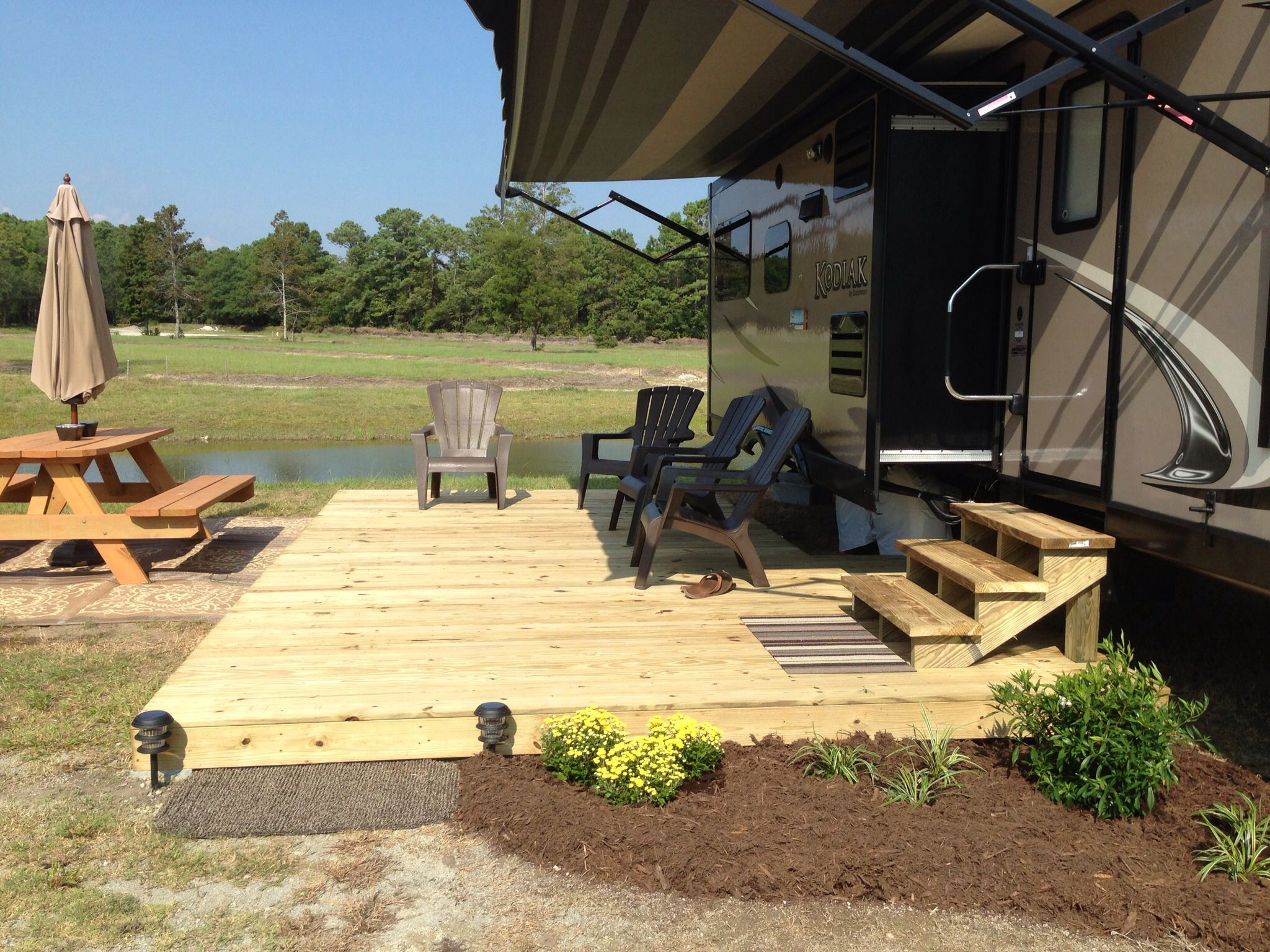 Add Deck For Summer Rv Home For Lovely Outdoor Space Rving Rv inside measurements 2048 X 1536