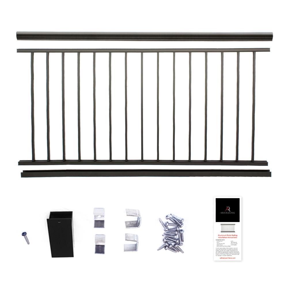 Aria Railing 36 In X 6 Ft Black Powder Coated Aluminum inside size 1000 X 1000