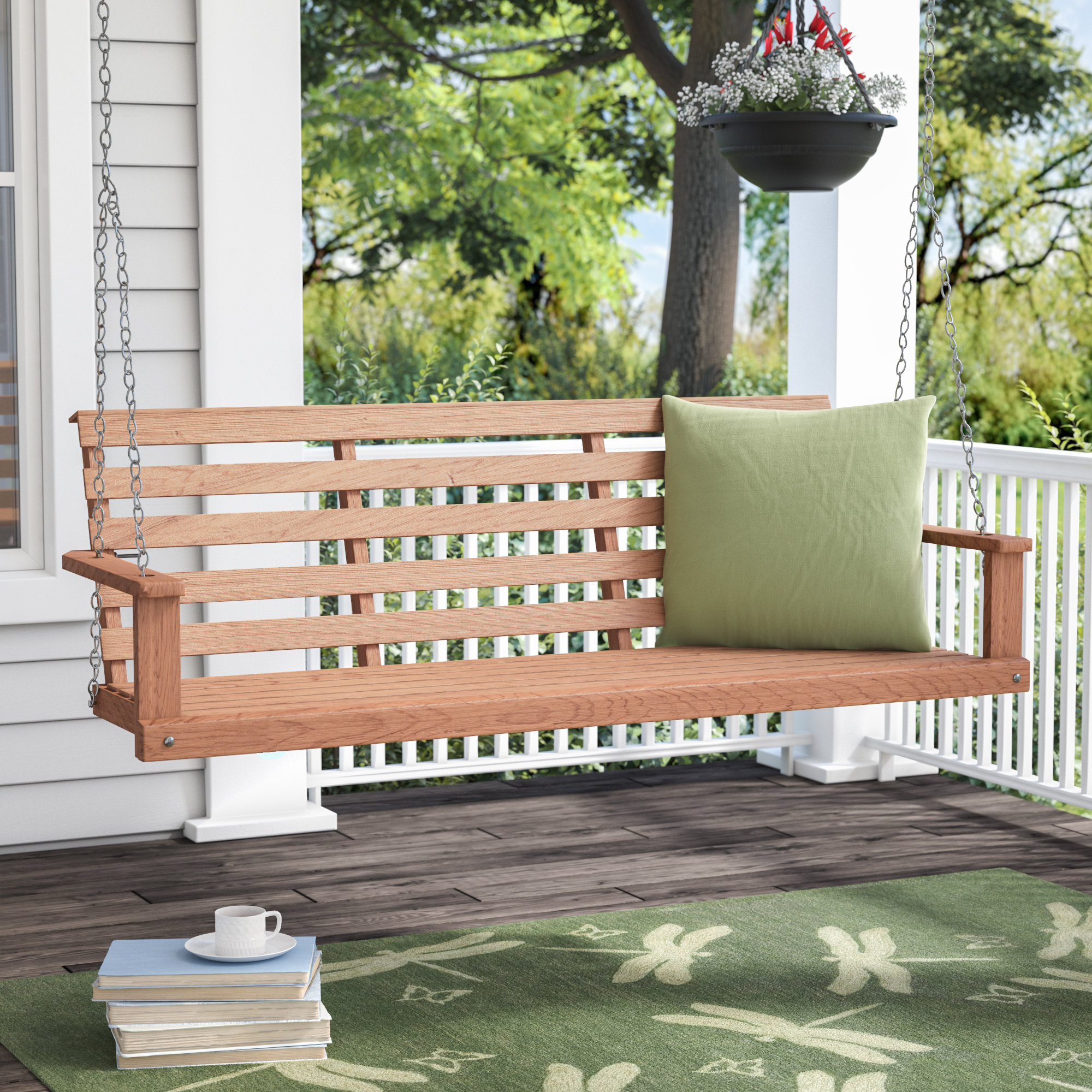 August Grove Rosean Porch Swing Reviews Wayfair regarding measurements 2000 X 2000