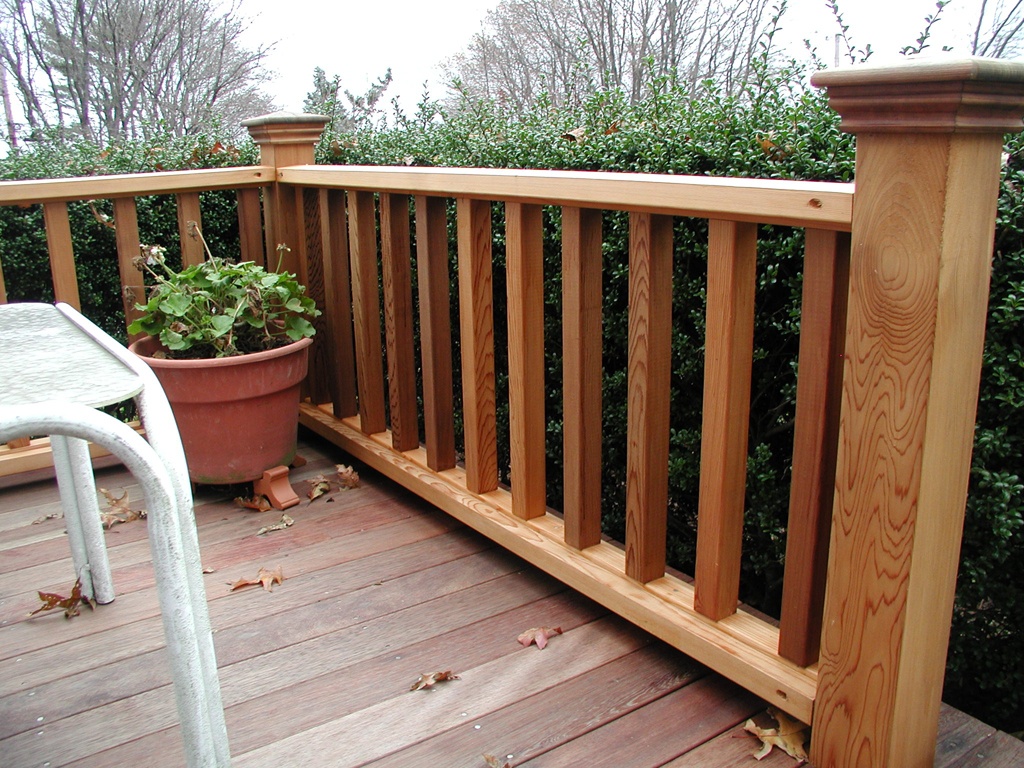 Awesome Wood Deck Railing Designs Furniture Ideas with proportions 1024 X 768