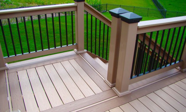 Azek Decking And Aluminum Railing With Azek Post Wraps Installed regarding measurements 2000 X 1500