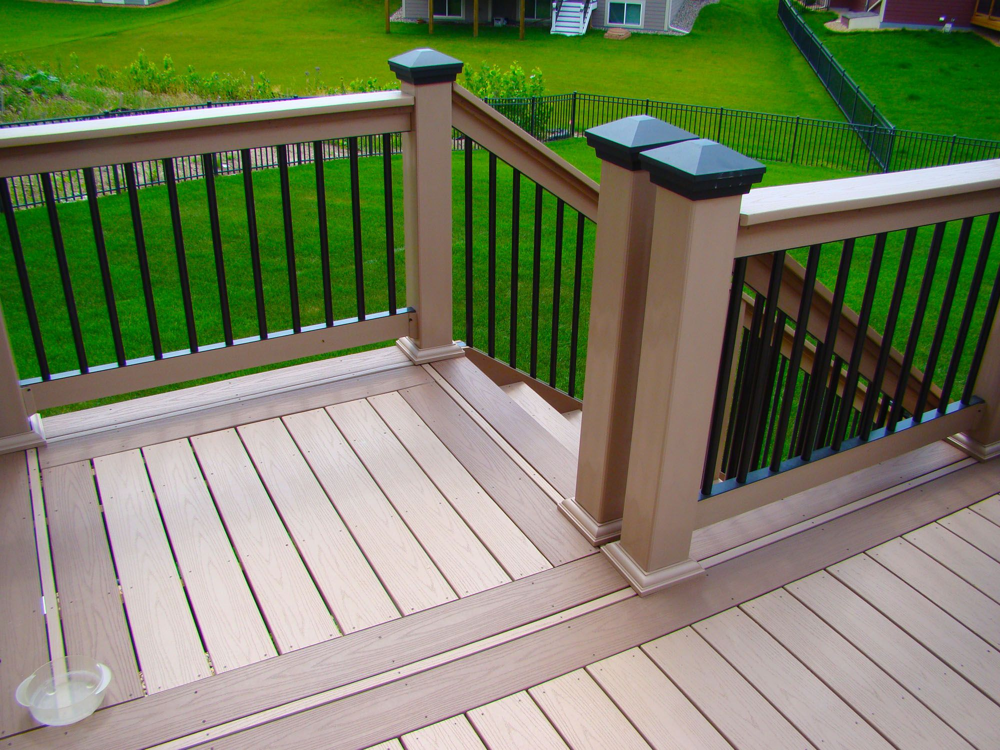 Azek Decking And Aluminum Railing With Azek Post Wraps Installed regarding measurements 2000 X 1500