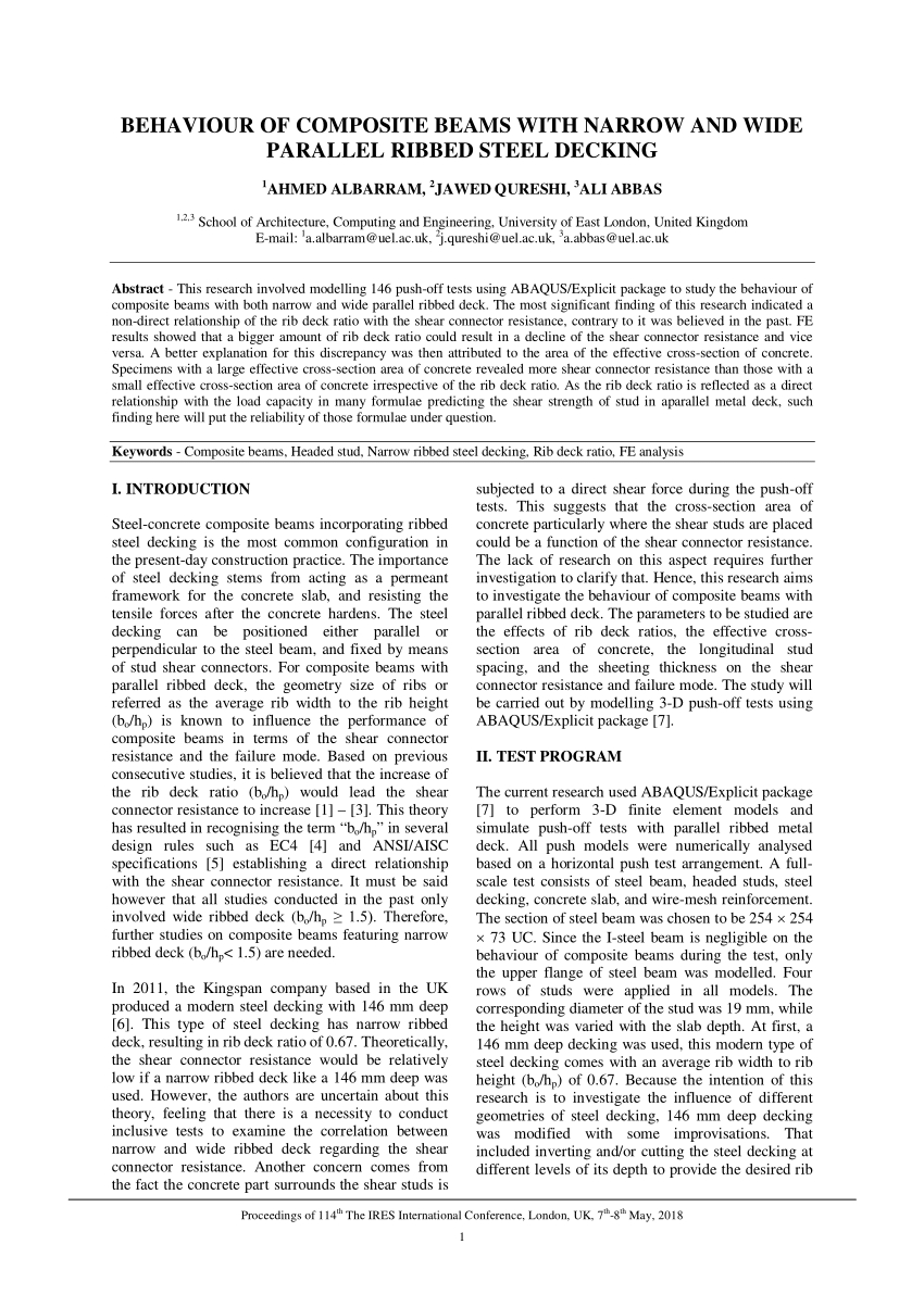 Behaviour Of Headed Studs In Composite Beams Push Out Tests B S within proportions 850 X 1203