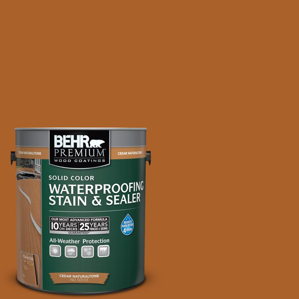 Behr Premium 1 Gal Sc 533 Cedar Naturaltone Solid Color Waterproofing Exterior Wood Stain And Sealer for measurements 1000 X 1000