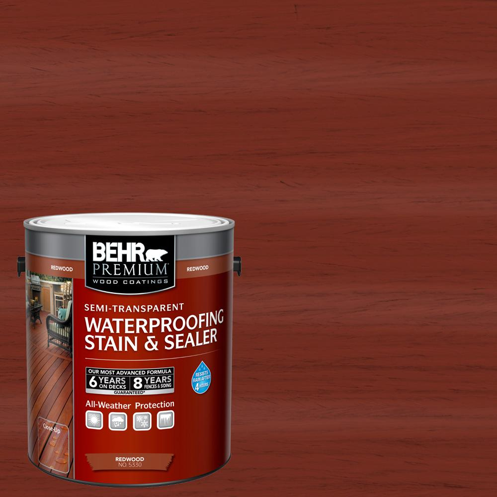 Behr Premium 1 Gal St 330 Redwood Semi Transparent Waterproofing within proportions 1000 X 1000