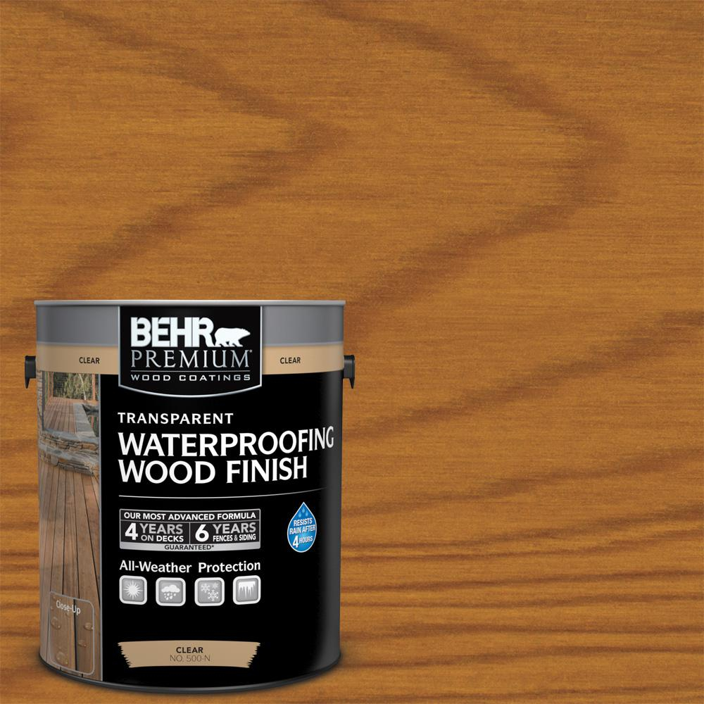 Behr Premium 1 Gal T 500 Natural Clear Transparent Waterproofing Exterior Wood Finish inside proportions 1000 X 1000