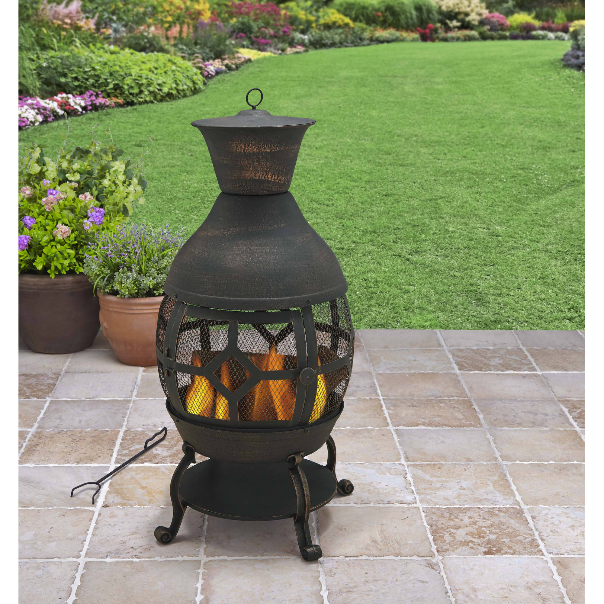 Better Homes And Gardens Cast Iron Chiminea Antique Bronze throughout proportions 2000 X 2000