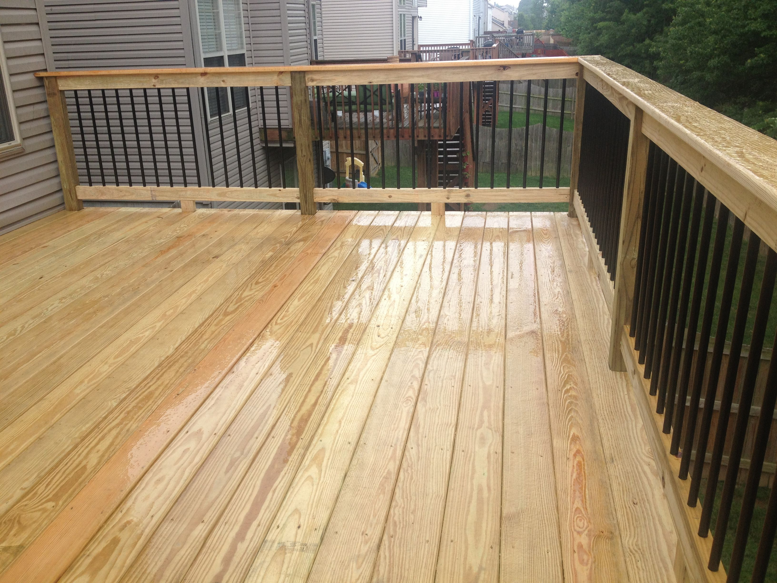 Black Metal Aluminum Spindles On 12x16 Deck With Premium Wood intended for measurements 3264 X 2448