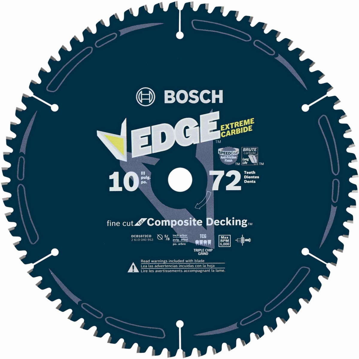 Bosch Dcb1072cd 10 72 Tooth Edge Circular Saw Blade For Composite for sizing 1200 X 1200