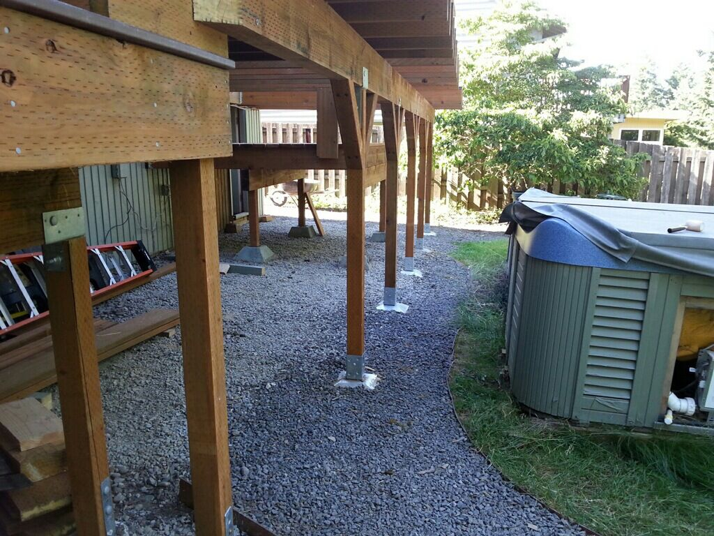 Build A Deck Without Digging Holes Using A Deck Post Base And Post throughout size 1024 X 768