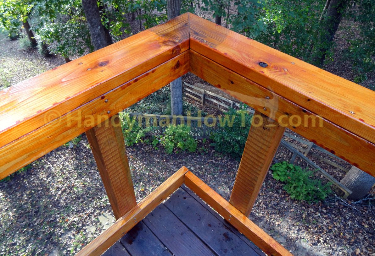 Build Deck Rail 2x6 Western Red Cedar Rail Cap Corner Detail within dimensions 1192 X 815